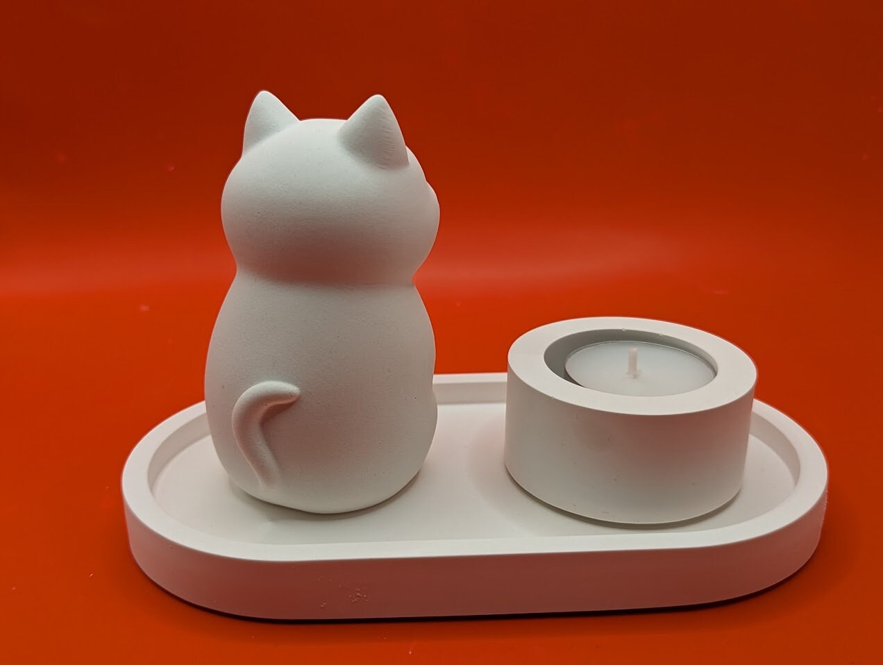 Kerzenständer Teelicht mit Katze