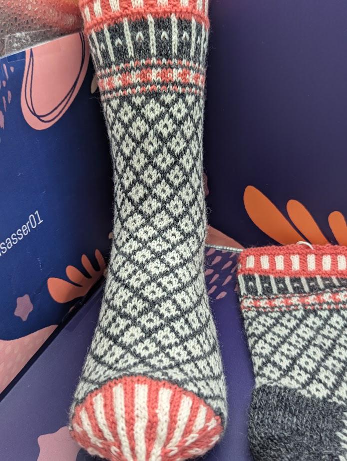handgestrickte Socken Gr. 39-40, Fair Isle Muster