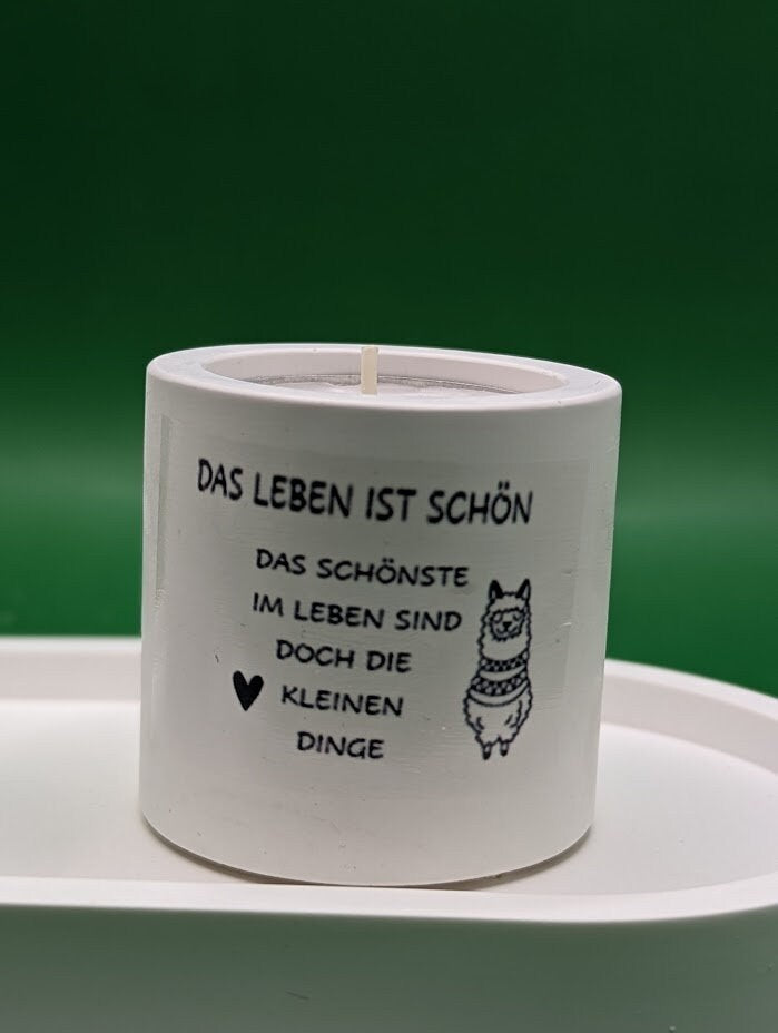 NO DRAMA LAMA, Lama mit Teelicht - neue Version-, Mitbringsel aus Gips