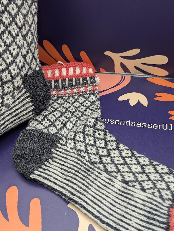 handgestrickte Socken Gr. 39-40, Fair Isle Muster