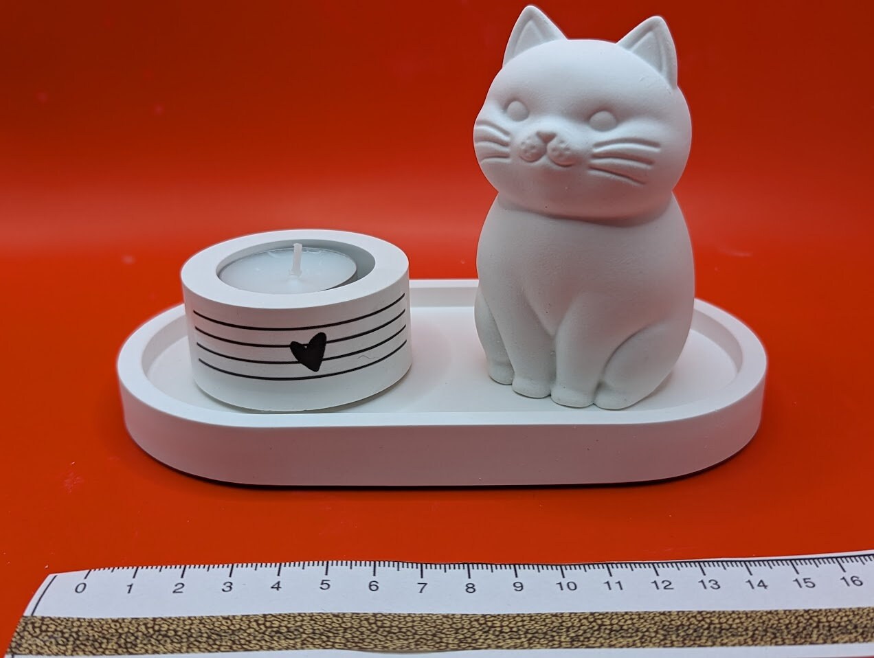 Kerzenständer Teelicht mit Katze