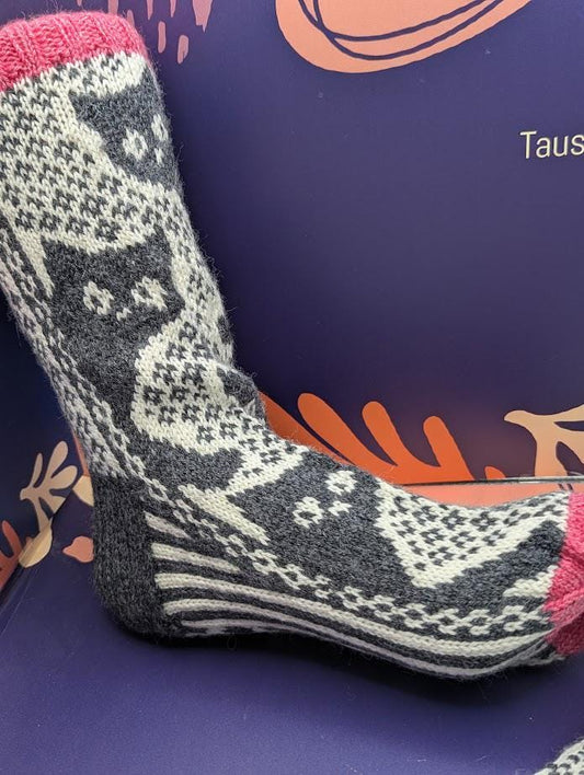 handgestrickte Socken Gr. 40-41, Fair Isle Muster