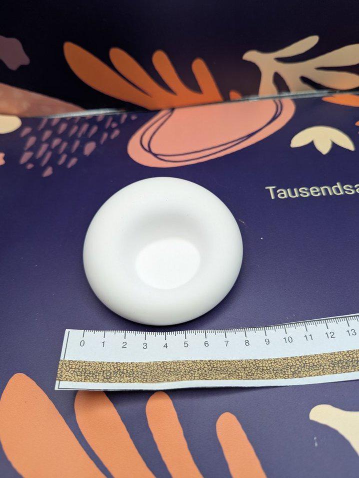 Teelichthalter oder Schmucktablett rund, Mitbringsel aus Gips