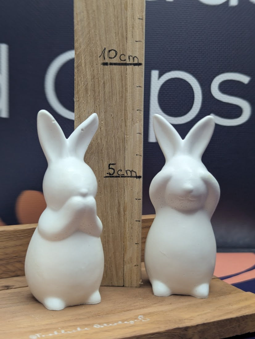 Hasen Trio auf Holz, Mitbringsel, Kleinigkeit aus Gips