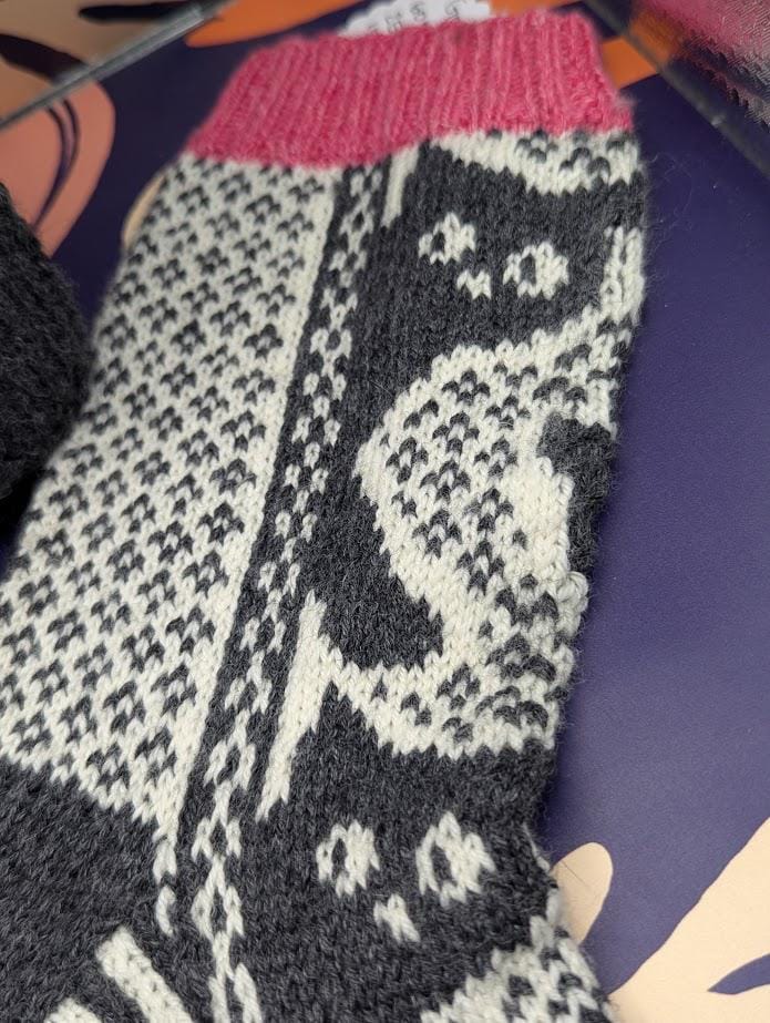 handgestrickte Socken Gr. 40-41, Fair Isle Muster