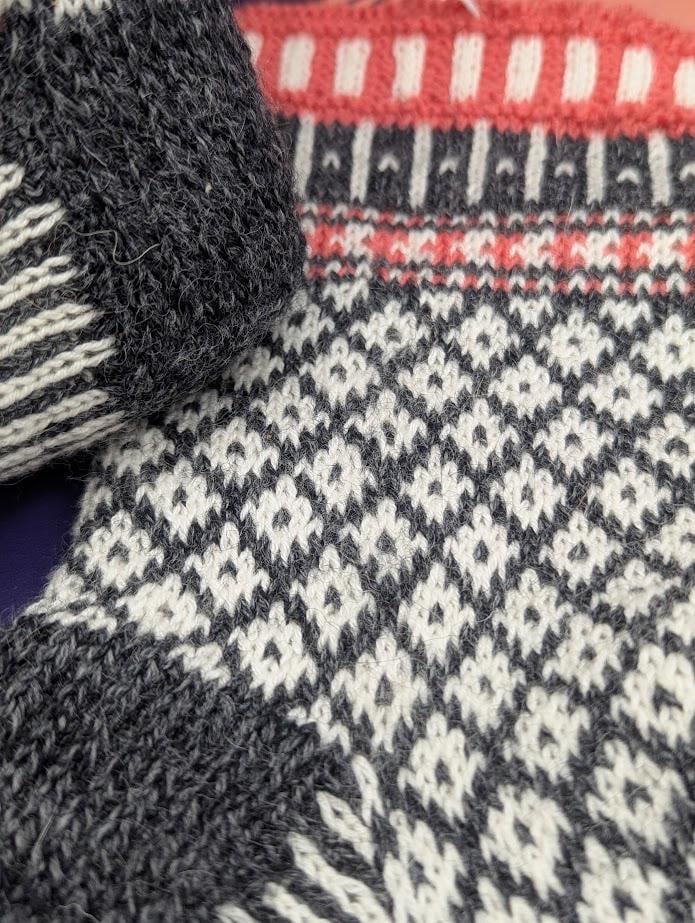 handgestrickte Socken Gr. 39-40, Fair Isle Muster